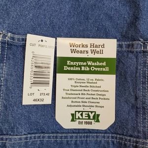 Key Men's Blue Denim Bib Overall